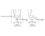 ابعاد صندلی مدیریتی هلگر مدل Gravity