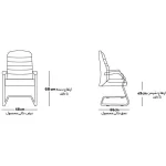 ابعاد صندلی کنفرانسی هلگر مدل prestige دسته حلقوی