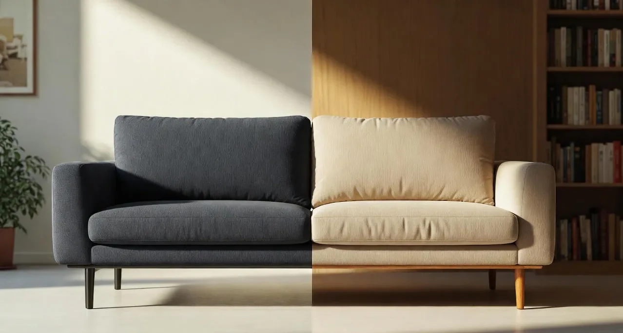 مقایسه مبل پایه فلزی و مبل پایه چوبی به صورت کامل