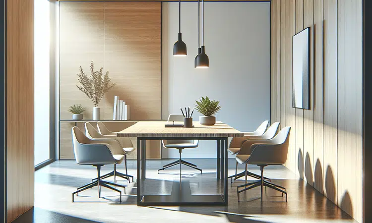 بهترین چیدمان میز و صندلی در فضای کار اشتراکی 4 بهینه سازی فضاهای محدود و استفاده حداکثری از متراژ با پارتیشن و مبلمان چندمنظوره